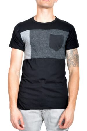 Men’s Short Sleeve T-Shirt – Faux Pocket & Hi-Low Hem