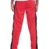 Snap Button Track Pants – Contrast Side Stripe (Grey/Red)