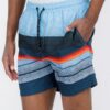 Men’s Blue Striped Swim Shorts with Mesh Liner