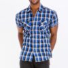 Men’s Checkered Button-Down Shirt with Chest Pockets
