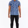Men’s Checkered Button-Down Shirt with Chest Pockets