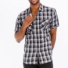 Men’s Checkered Button-Down Shirt with Chest Pockets
