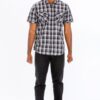 Men’s Checkered Button-Down Shirt with Chest Pockets