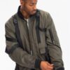 Men’s Utility Strap Jacket with Buckle Detailing – Black/Olive