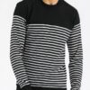 Round Neck Striped Sweater – Two-Tone Stripes