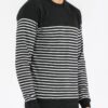 Round Neck Striped Sweater – Two-Tone Stripes