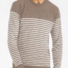 Round Neck Striped Sweater – Two-Tone Stripes