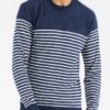 Round Neck Striped Sweater – Two-Tone Stripes