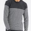 Round Neck Striped Sweater – Two-Tone Stripes