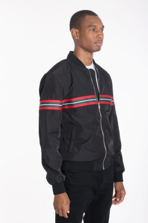 Men’s Woven-Taped Bomber Jacket – Color-Tape Chest