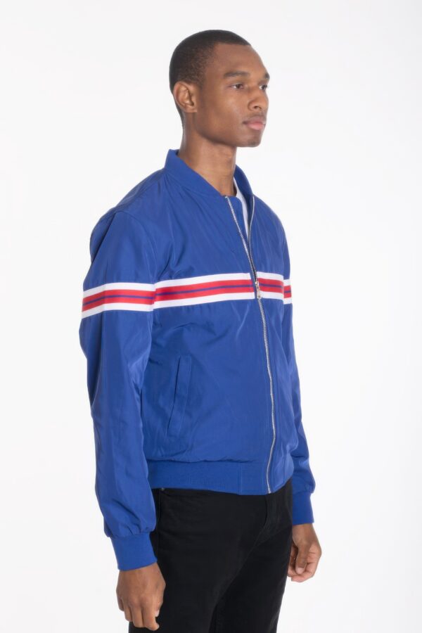 Men’s Woven-Taped Bomber Jacket – Color-Tape Chest