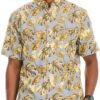 Men’s Hawaiian Print Button-Down Shirt – Multi-Color