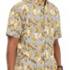Men’s Hawaiian Print Button-Down Shirt – Multi-Color