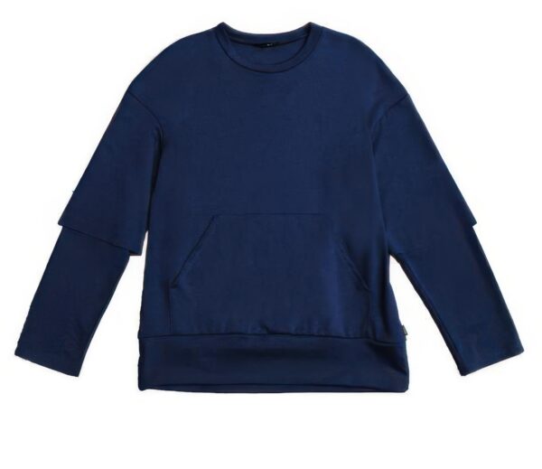 Men’s Double-Layer Pullover Sweatshirt – Oversized Fit