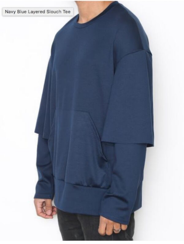 Men’s Double-Layer Pullover Sweatshirt – Oversized Fit