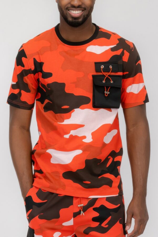 Men’s Full Camo Short Sleeve T-Shirt with Chest Pocket