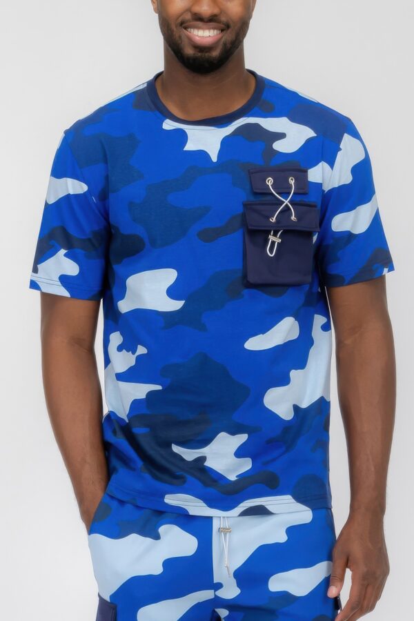 Men’s Full Camo Short Sleeve T-Shirt with Chest Pocket