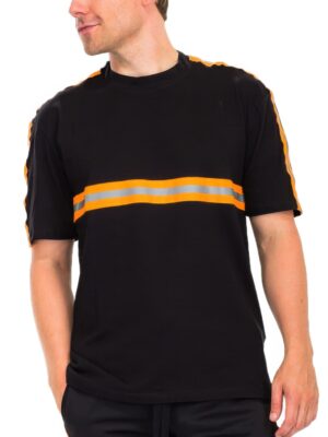 Reflective Cotton T-Shirt with Tape Detail