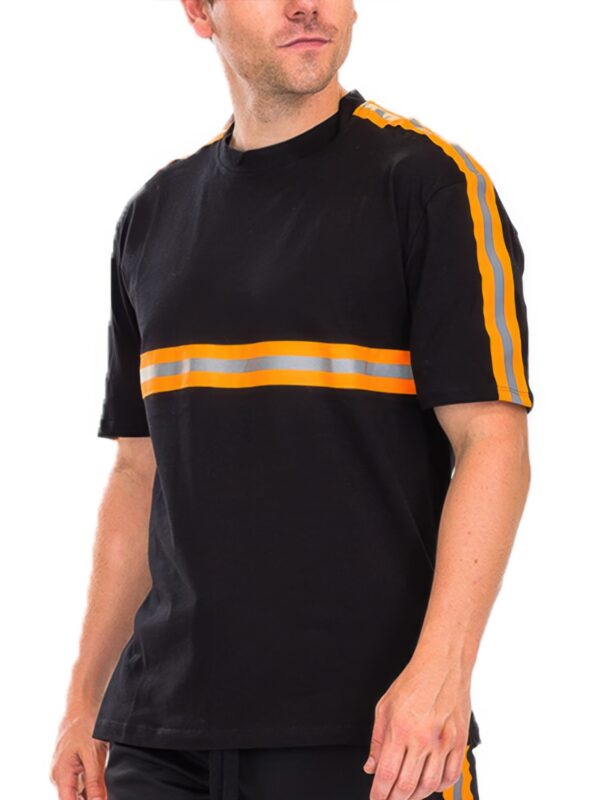 Reflective Cotton T-Shirt with Tape Detail