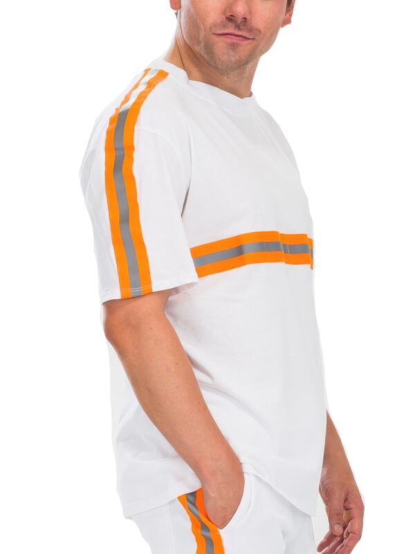 Reflective Cotton T-Shirt with Tape Detail