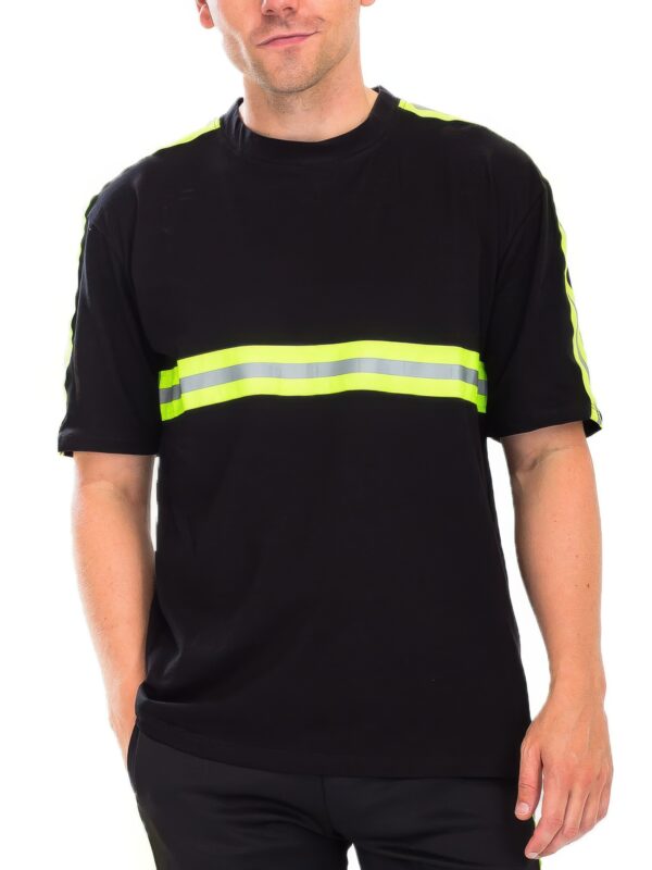 Reflective Cotton T-Shirt with Tape Detail