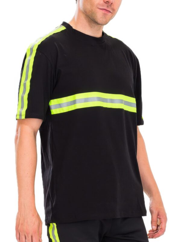 Reflective Cotton T-Shirt with Tape Detail