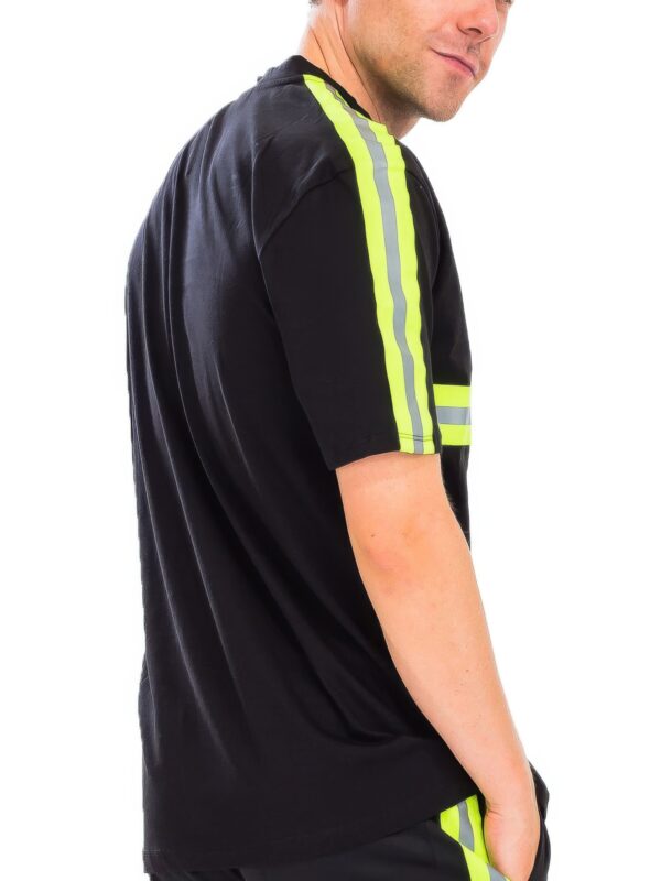 Reflective Cotton T-Shirt with Tape Detail