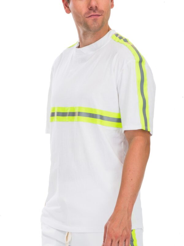Reflective Cotton T-Shirt with Tape Detail