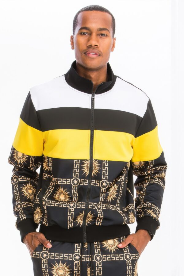 Printed Hooded Track Set – Black