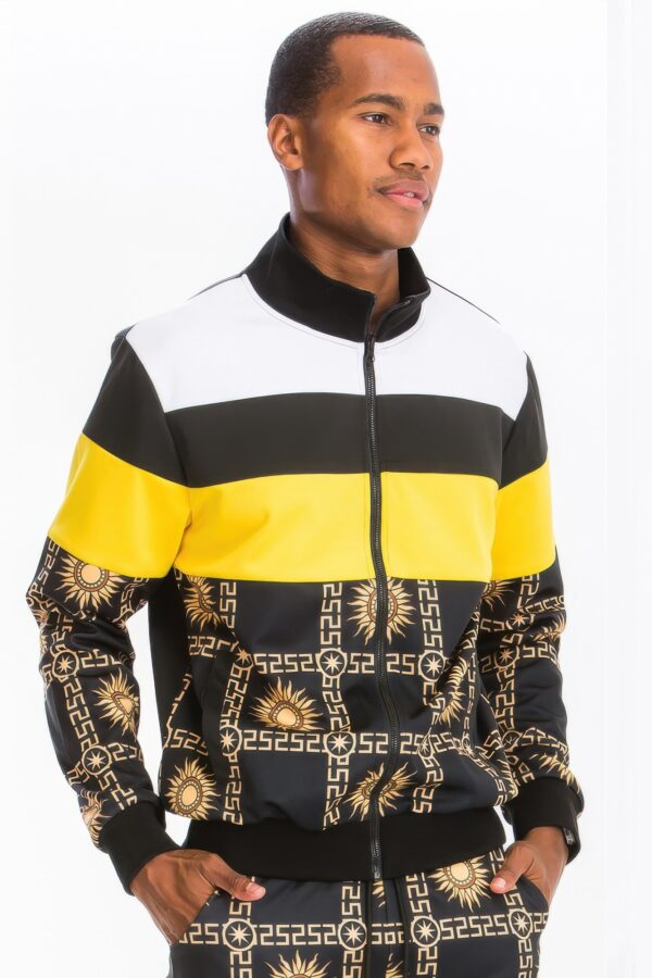 Printed Hooded Track Set – Black