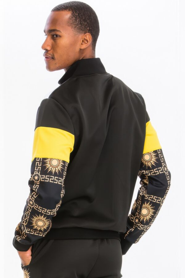 Printed Hooded Track Set – Black