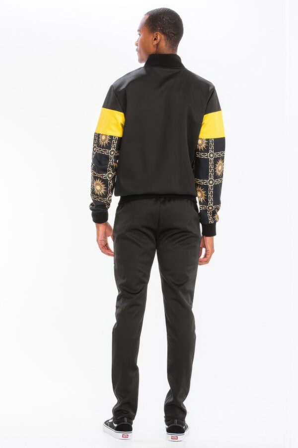 Printed Hooded Track Set – Black
