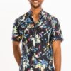 Hawaiian Print Button-Down Shirt – Multi-Color
