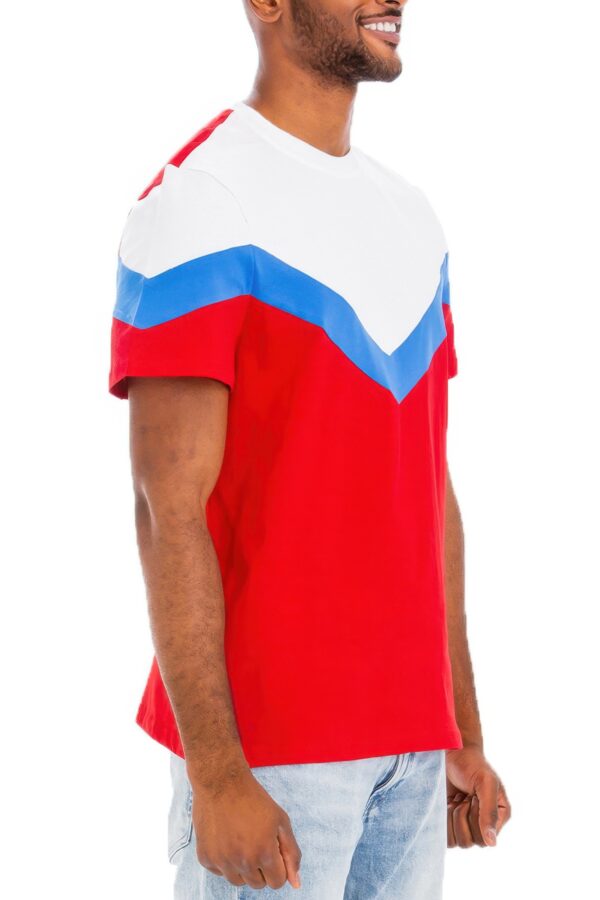 Men’s Color Block T-Shirt – 100% Cotton Crew Neck