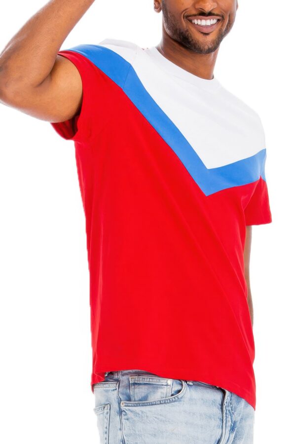 Men’s Color Block T-Shirt – 100% Cotton Crew Neck