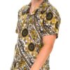 Men’s Printed Button-Down Shirt – Cuban Collar, Multi-Color