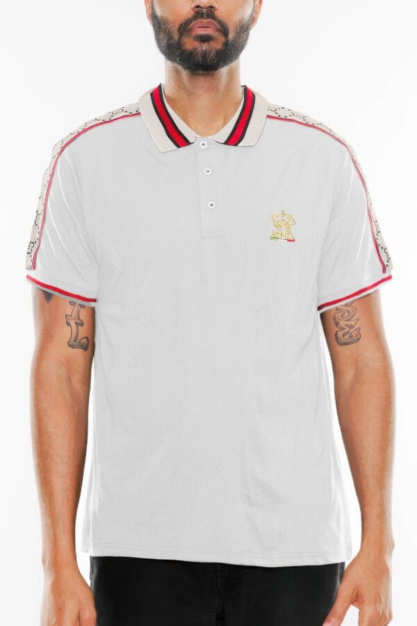Version Couture Polo Button-Down with Zipper & Contrast Trim
