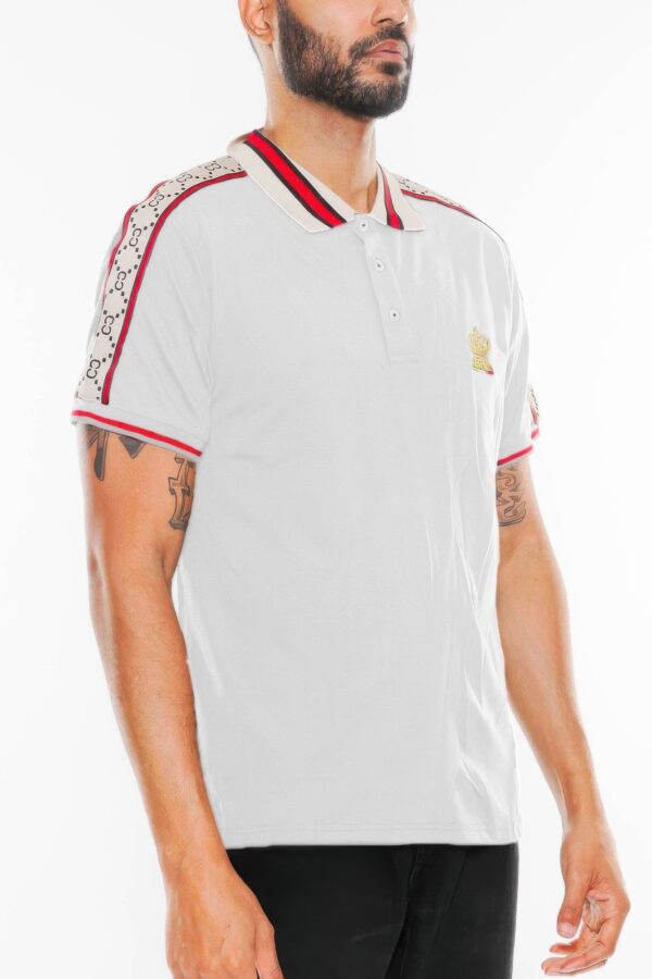 Version Couture Polo Button-Down with Zipper & Contrast Trim