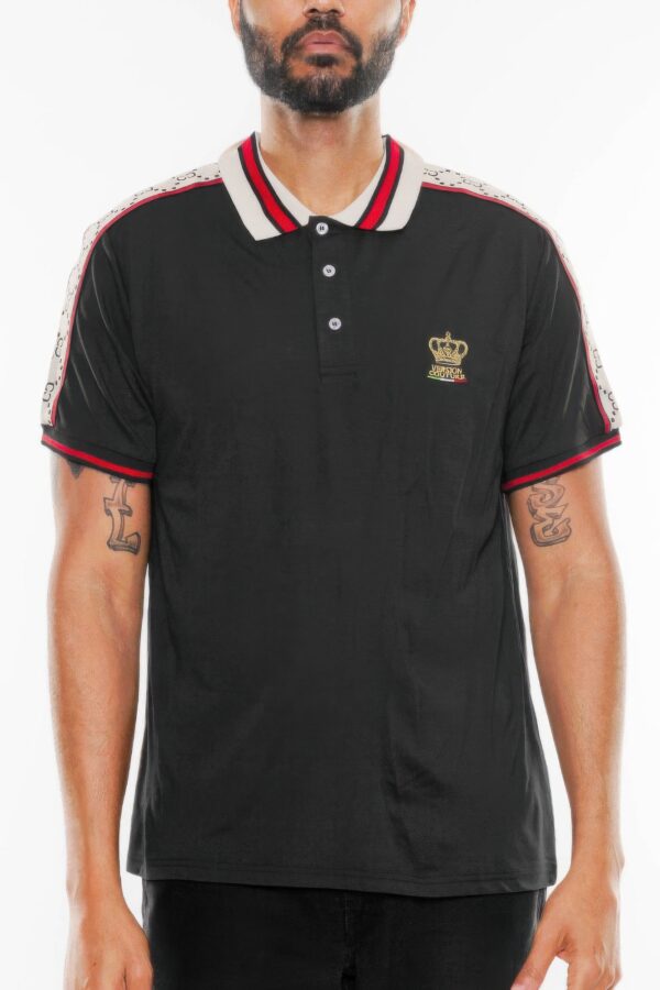 Version Couture Polo Button-Down with Zipper & Contrast Trim