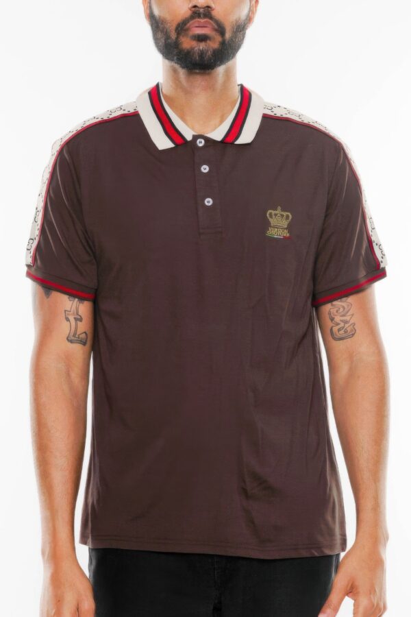 Version Couture Polo Button-Down with Zipper & Contrast Trim