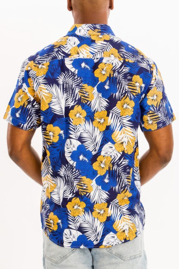Men’s Hawaiian Button-Down Shirt – Tropical Print