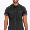 Outline Stitch Short Sleeve Shirt – Black