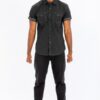 Outline Stitch Short Sleeve Shirt – Black