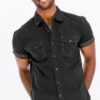 Outline Stitch Short Sleeve Shirt – Black