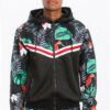 Printed Polyester Track Set with Ankle Zippers – Black