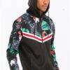 Printed Polyester Track Set with Ankle Zippers – Black
