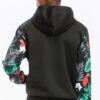 Printed Polyester Track Set with Ankle Zippers – Black