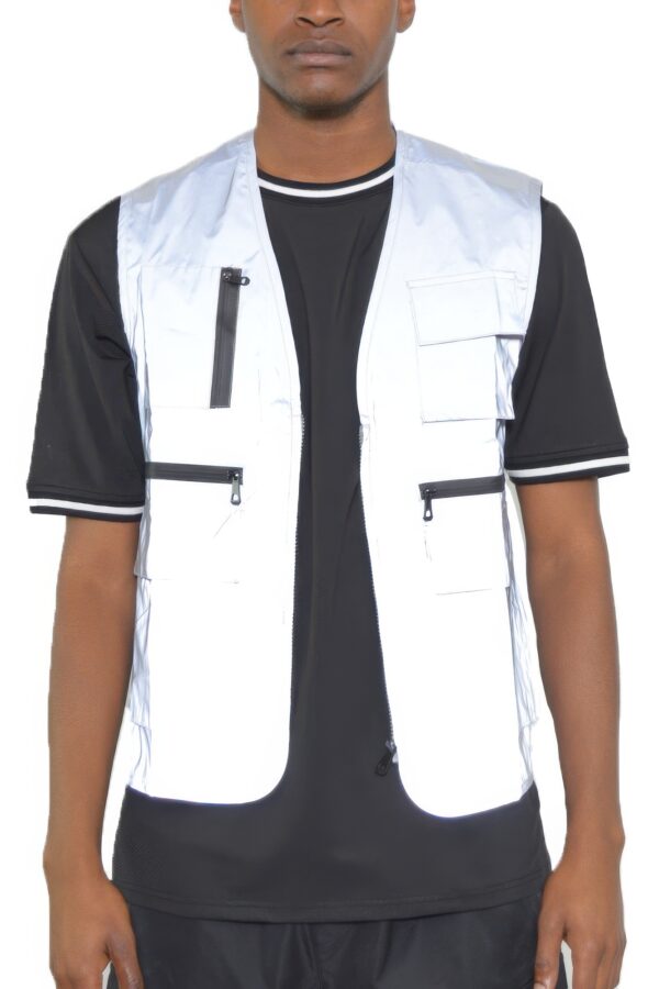 Reflective Utility Vest with Utility Pockets – Reflective White