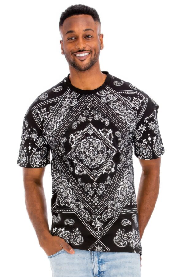 Bandana-Print Allover Cotton T-Shirt