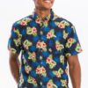 Men’s Hawaiian Print Button-Down Shirt – Tropical Multi